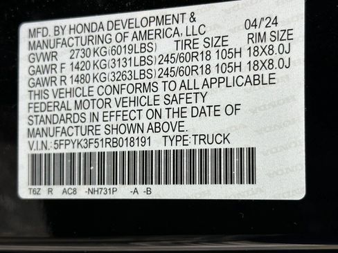 Used 2024 Honda Ridgeline RTL image 15