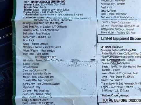 Used 2002 Jeep Grand Cherokee Limited image 13