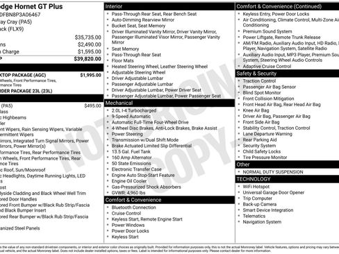 Used 2023 Dodge Hornet GT Plus w/ GT Blacktop Package image 46