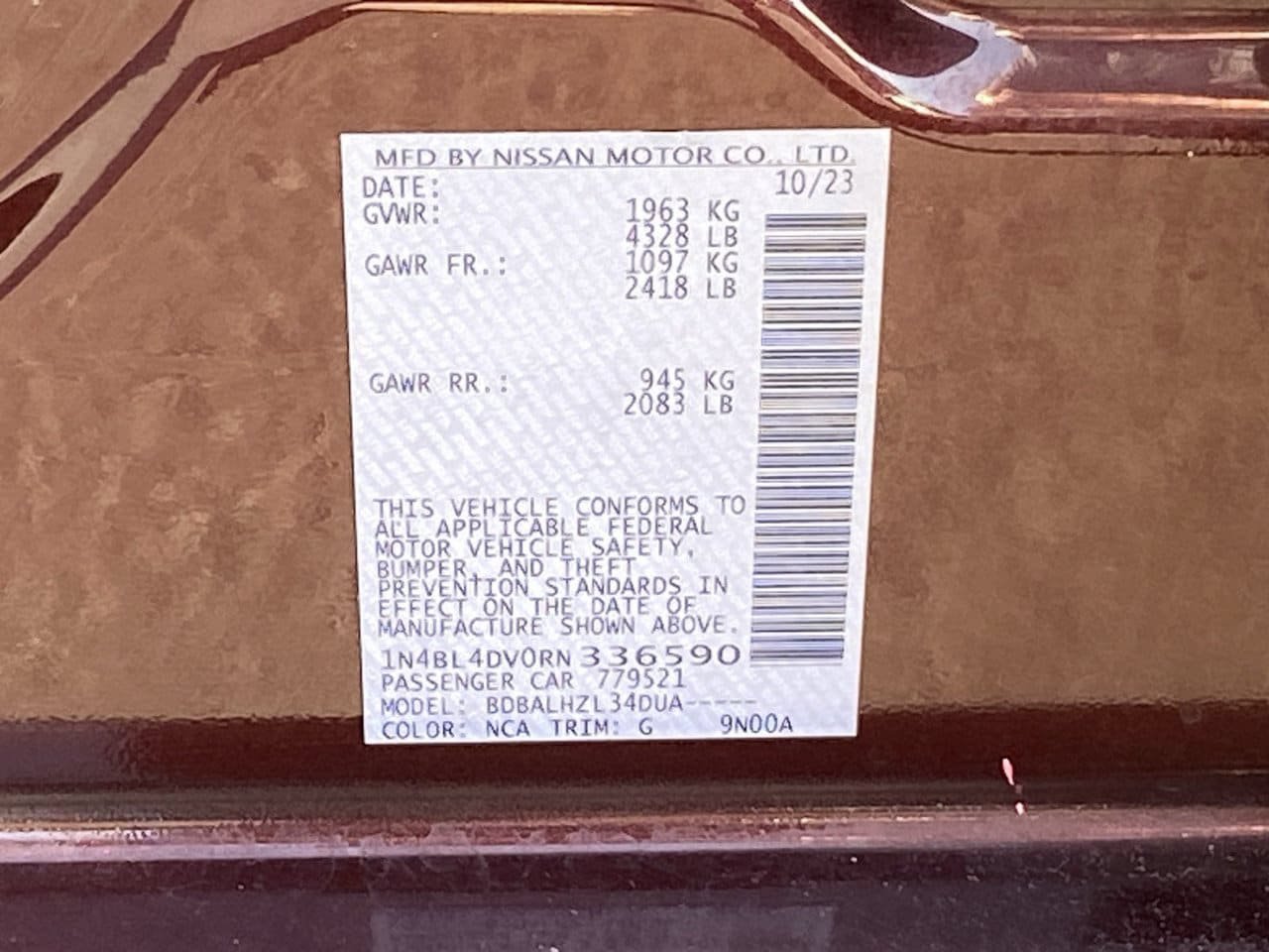 Certified 2024 Nissan Altima 2.5 SV FWD image 35