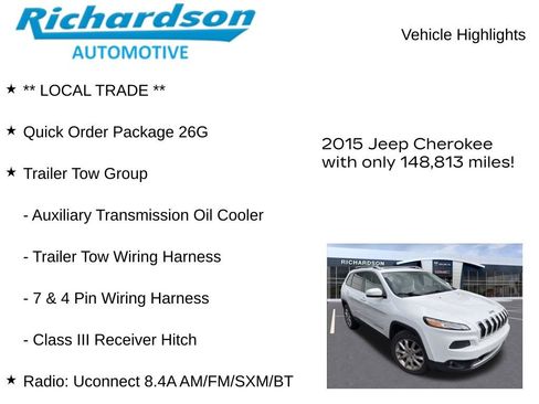 Used 2015 Jeep Cherokee Limited w/ Trailer Tow Group image 11
