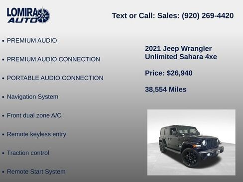 Used 2021 Jeep Wrangler Unlimited Sahara w/ Cold Weather Group AWD/4WD image 21