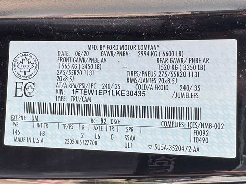 Used 2020 Ford F150 XLT w/ Equipment Group 302A Luxury AWD/4WD image 12