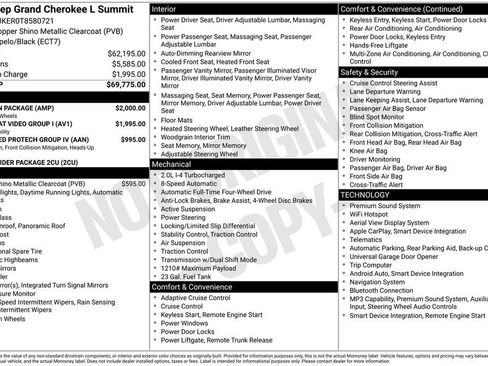 New 2026 Jeep Grand Cherokee L Summit w/ Obsidian Package AWD/4WD image 6