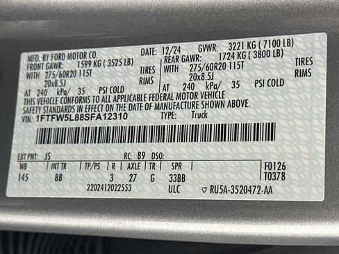 Used 2025 Ford F150 Lariat w/ Equipment Group 501A Mid AWD/4WD image 12
