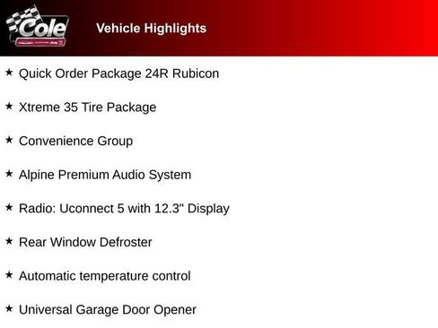 New 2026 Jeep Wrangler Unlimited Rubicon w/ Xtreme 35 Tire Package image 5