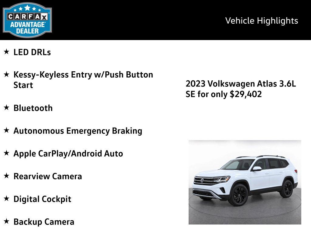 Used 2023 Volkswagen Atlas SE w/ Black Wheel Package AWD/4WD image 4