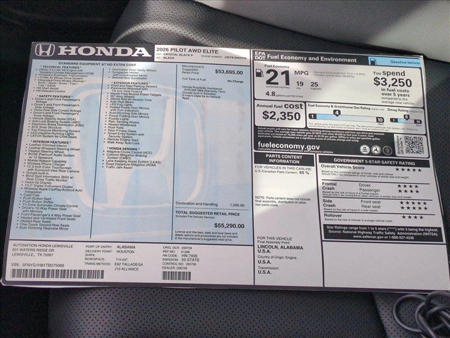 New 2026 Honda Pilot Elite image 18
