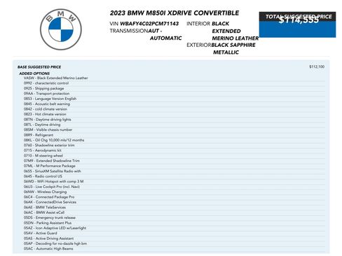 Used 2023 BMW M850i xDrive Convertible w/ M Sport Professional Package AWD/4WD image 84