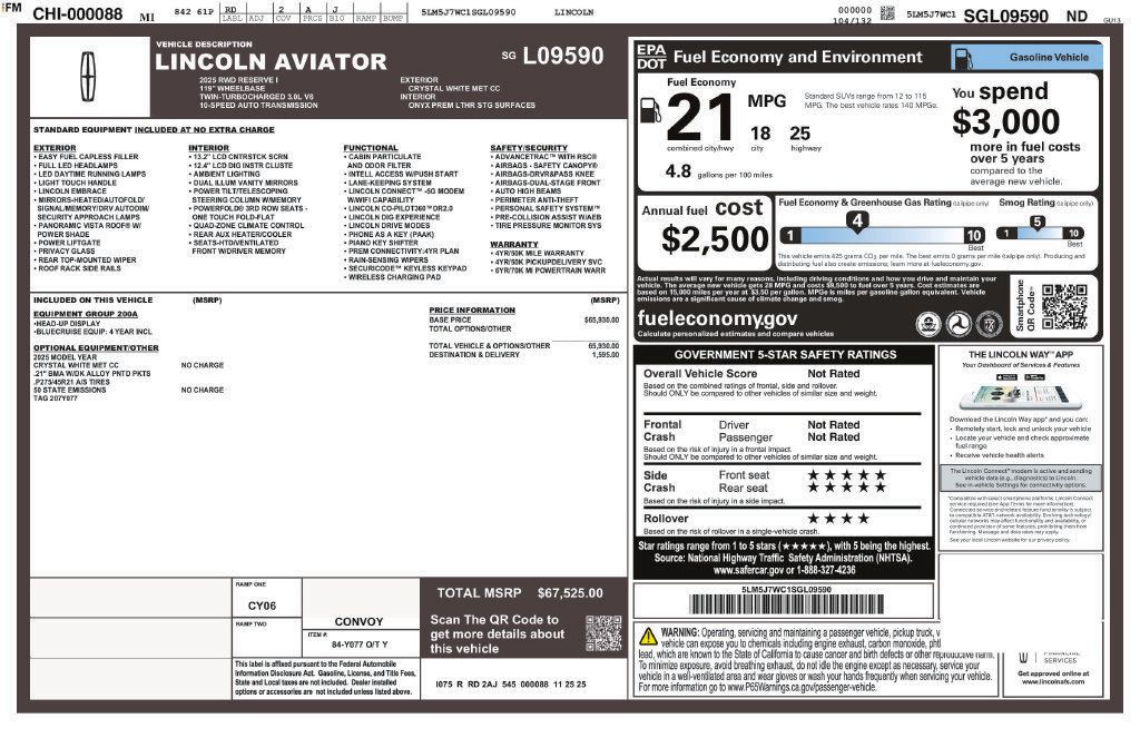 Used 2025 Lincoln Aviator Reserve RWD image 39