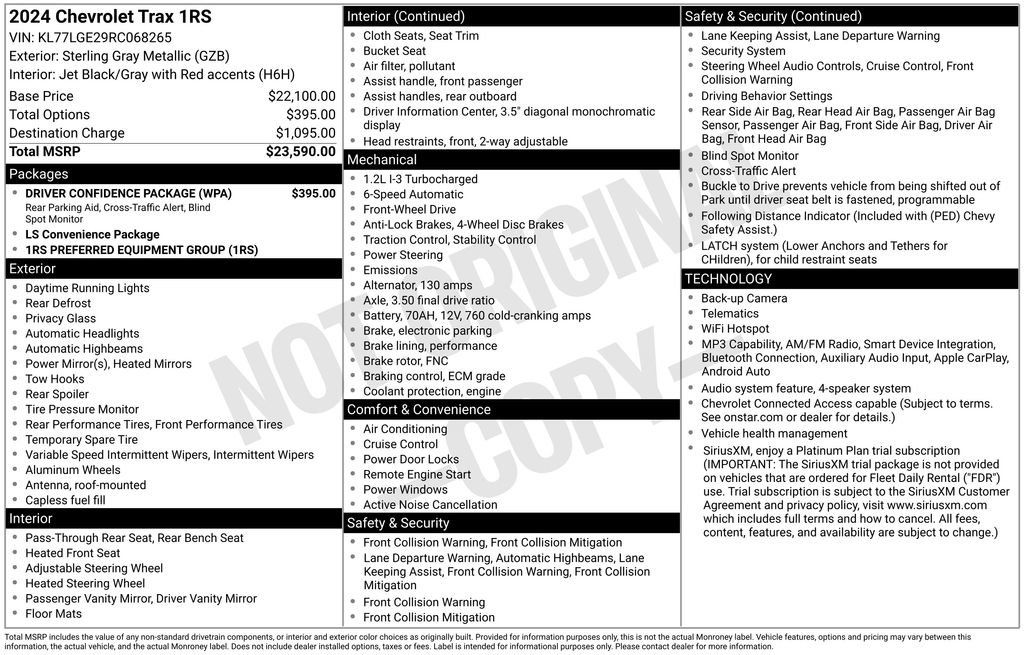 Used 2024 Chevrolet Trax RS w/ Driver Confidence Package FWD image 4