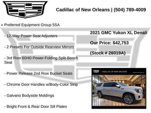 Used 2021 GMC Yukon XL Denali w/ Denali Premium Package RWD image 7