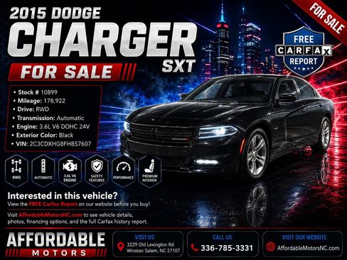 Used 2015 Dodge Charger SXT w/ Plus Group RWD image 2