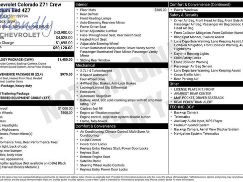 Certified 2025 Chevrolet Colorado Z71 w/ Technology Package AWD/4WD image 8