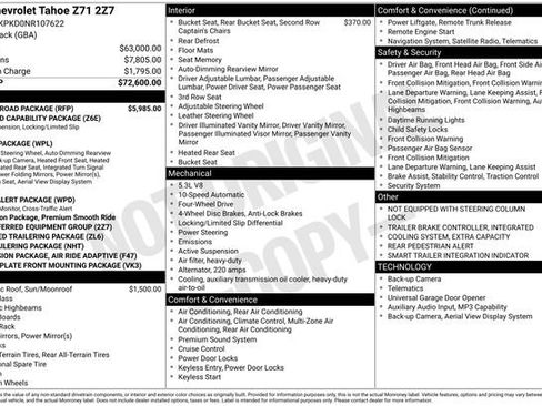 Used 2022 Chevrolet Tahoe Z71 w/ Z71 Off-Road Package AWD/4WD image 23