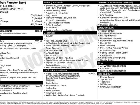 New 2026 Subaru Forester Sport w/ Sport Package AWD/4WD image 26