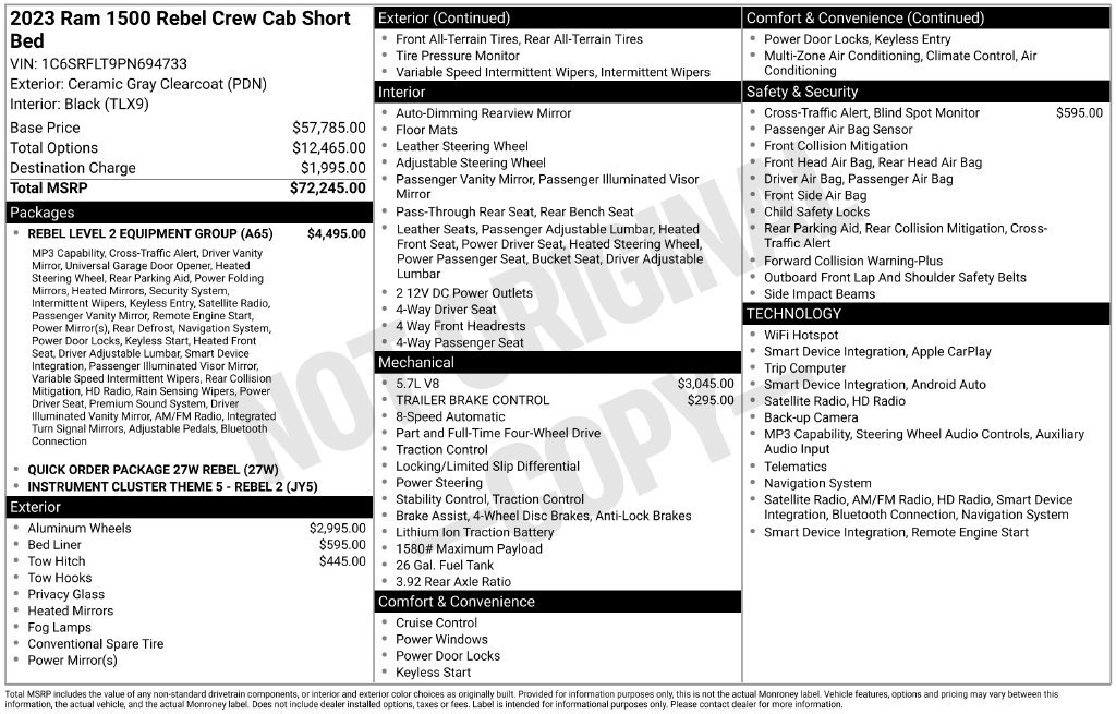 Used 2023 RAM 1500 Rebel w/ Rebel Level 2 Equipment Group AWD/4WD image 5