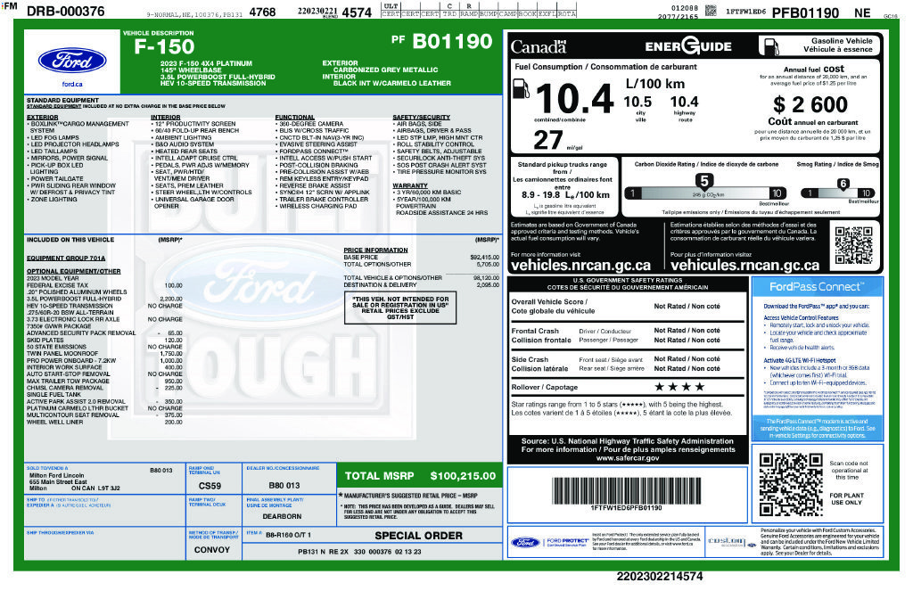 Certified 2023 Ford F150 Platinum w/ Max Trailer Tow Package AWD/4WD image 32