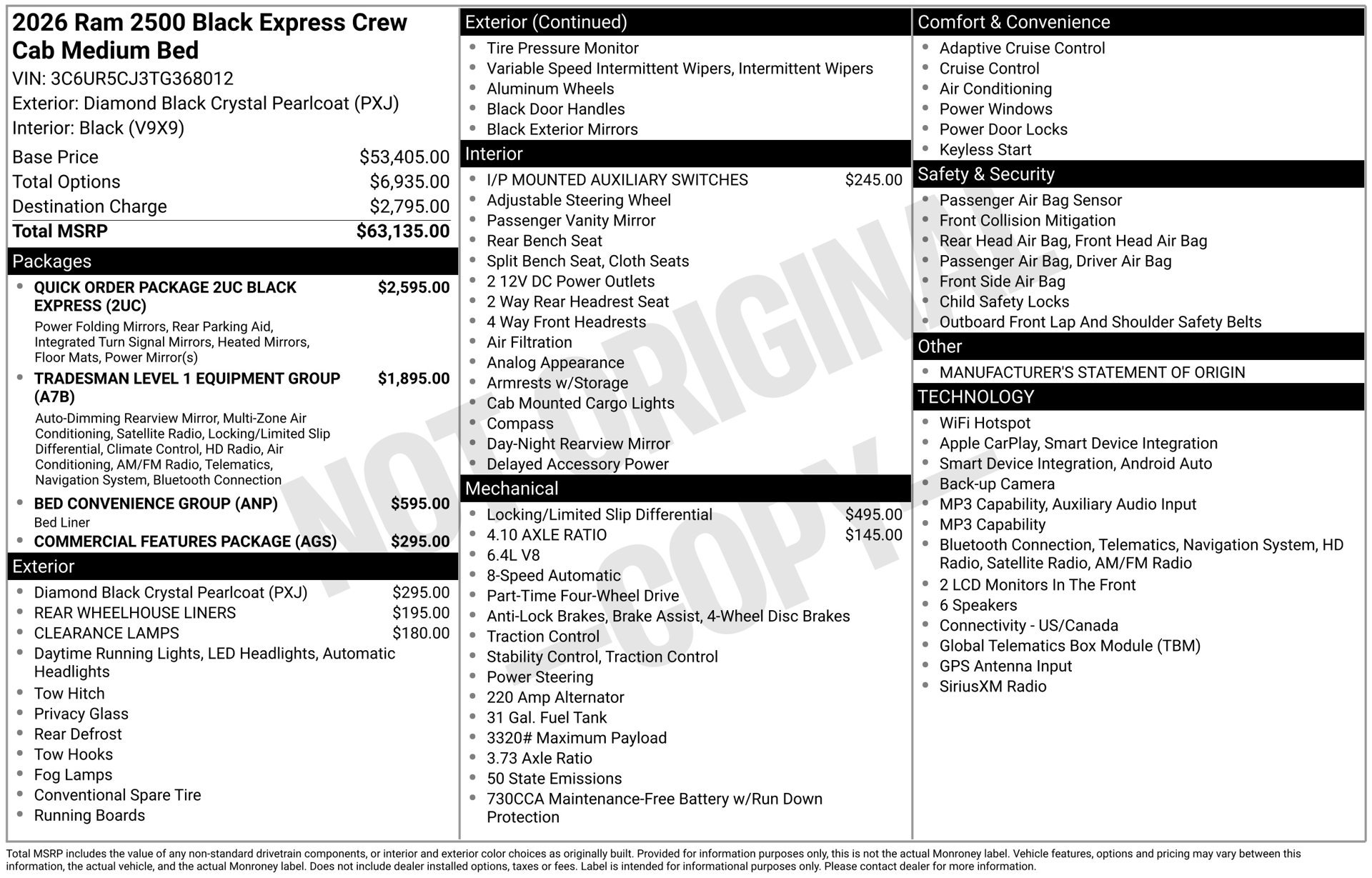 New 2026 RAM 2500 Tradesman AWD/4WD image 1