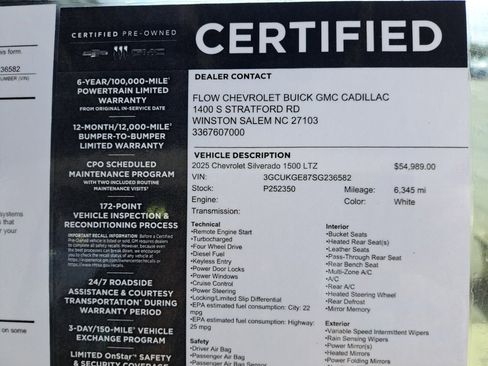 Certified 2025 Chevrolet Silverado 1500 LTZ w/ LTZ Convenience Package II image 35