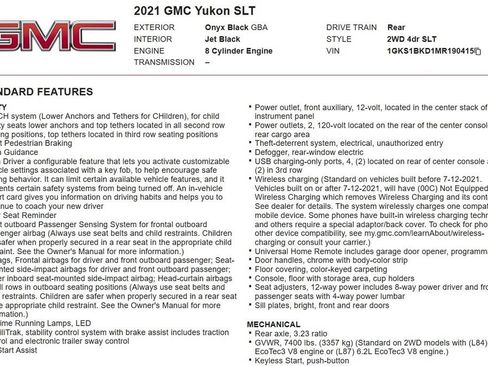 Used 2021 GMC Yukon SLT RWD image 16