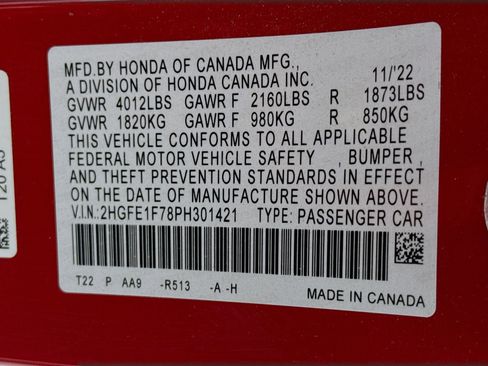 Certified 2023 Honda Civic EX image 31