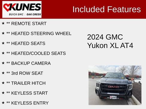 Used 2024 GMC Yukon XL AT4 w/ Max Trailering Package image 2