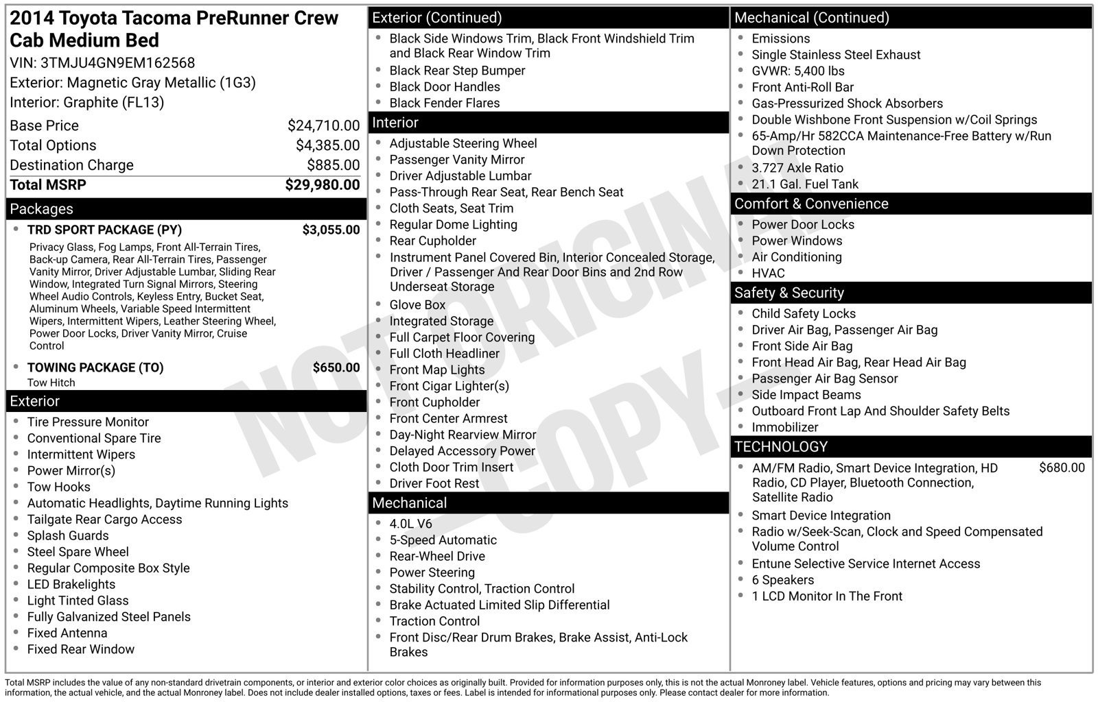 Used 2014 Toyota Tacoma PreRunner w/ TRD Sport Package RWD image 4