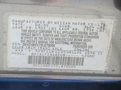 New 2025 Nissan Versa SV w/ Trunk Package image 11