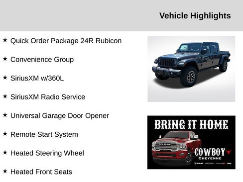 New 2025 Jeep Gladiator Rubicon w/ Convenience Group image 2