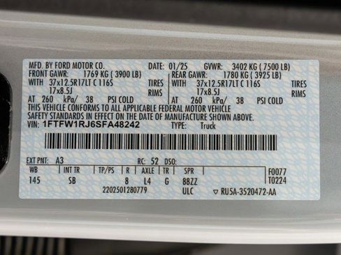 Used 2025 Ford F150 Raptor w/ Equipment Group 803A Raptor R image 46