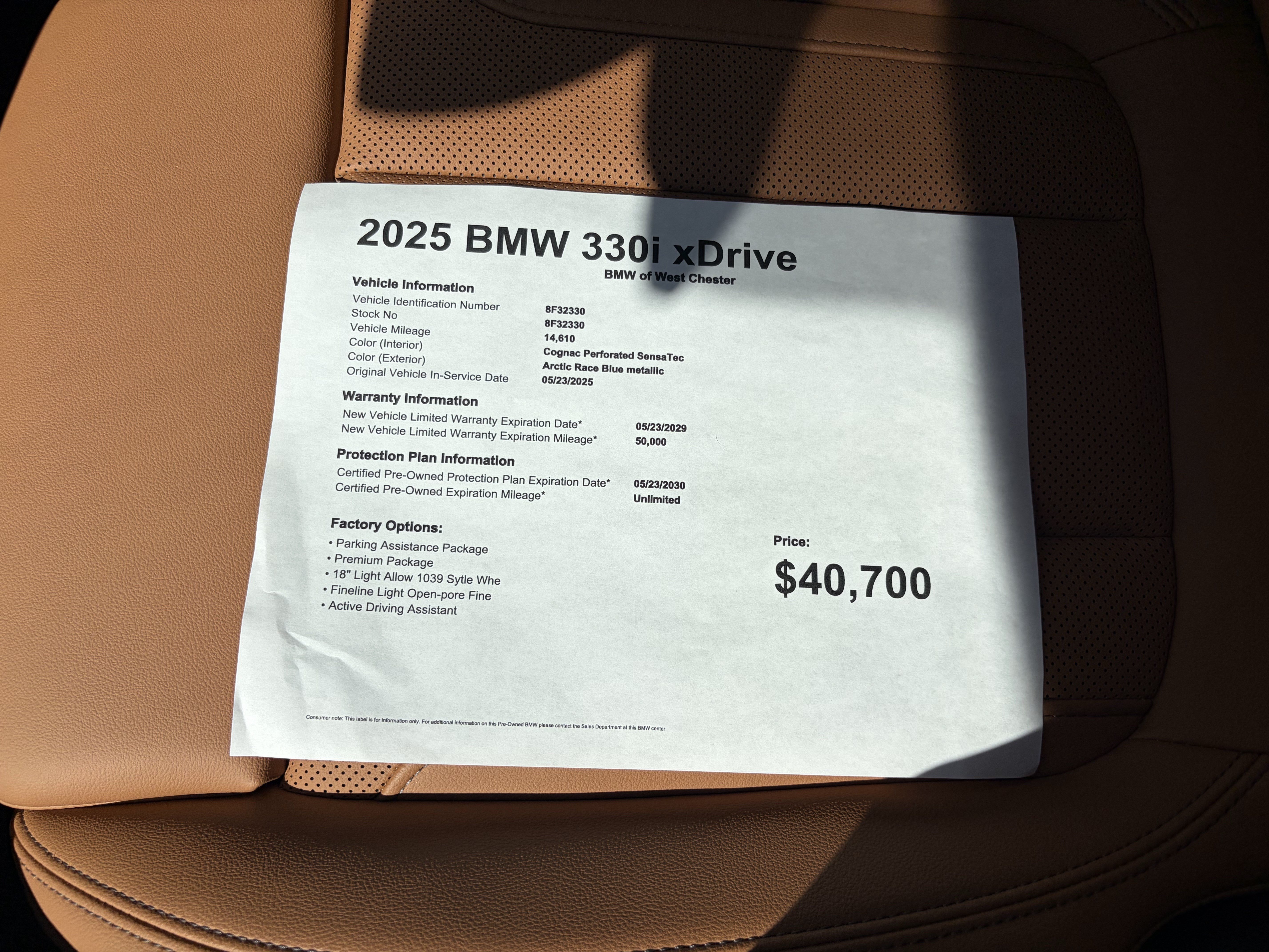 Certified 2025 BMW 330i xDrive Sedan AWD/4WD image 17