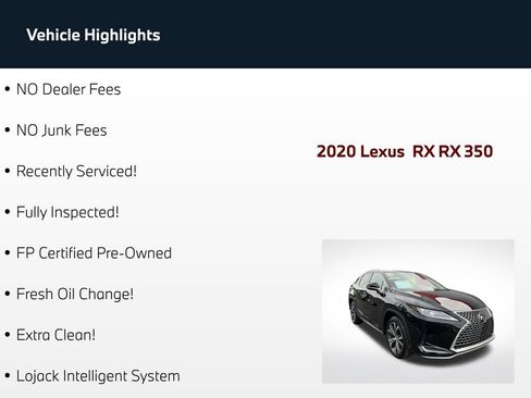 Used 2020 Lexus RX 350 FWD w/ Premium Package image 3