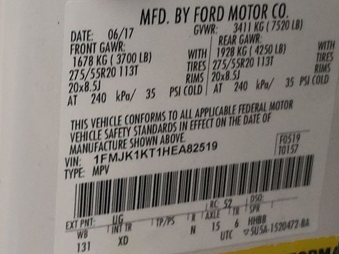 Used 2017 Ford Expedition EL Limited w/ Equipment Group 301A RWD image 33