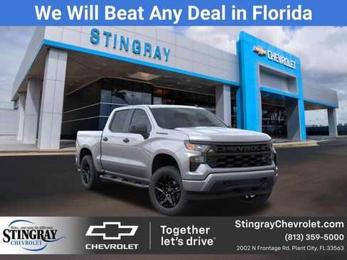 New 2026 Chevrolet Silverado 1500 Custom w/ Turbomax Blackout Package RWD image 1