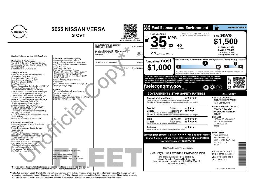 Used 2022 Nissan Versa S FWD image 5