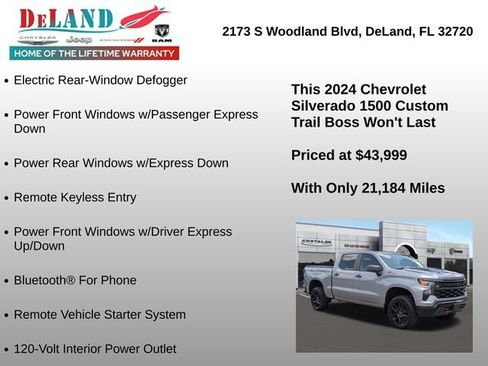 Used 2024 Chevrolet Silverado 1500 Custom Trail Boss w/ LPO, Dark Essentials Package AWD/4WD image 36