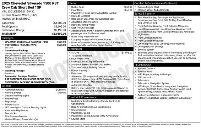 Used 2025 Chevrolet Silverado 1500 RST w/ LPO, Dark Essentials Package AWD/4WD image 7