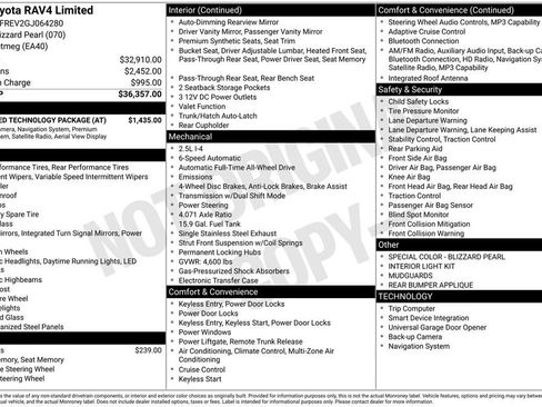 Used 2016 Toyota RAV4 Limited w/ Advanced Technology Package image 3