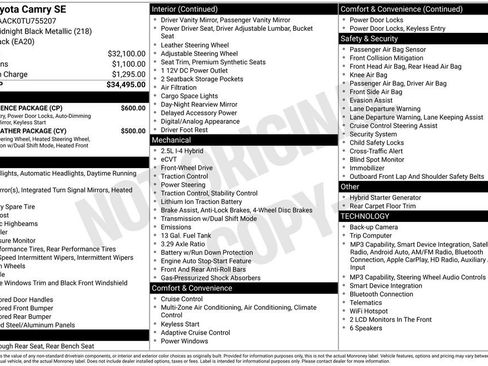 Used 2026 Toyota Camry SE w/ Convenience Package FWD image 5