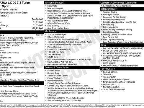 New 2026 MAZDA CX-90 3.3 Turbo w/ Premium Sport Pkg AWD/4WD image 39