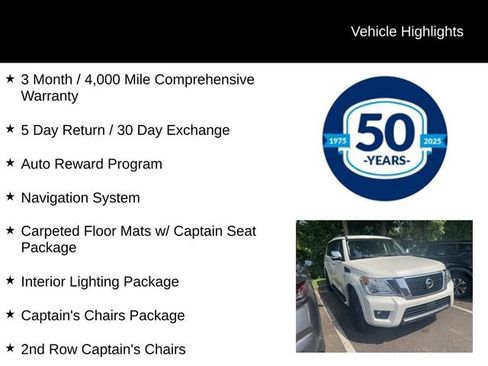 Certified 2019 Nissan Armada Platinum w/ Captain's Chairs Package AWD/4WD image 5