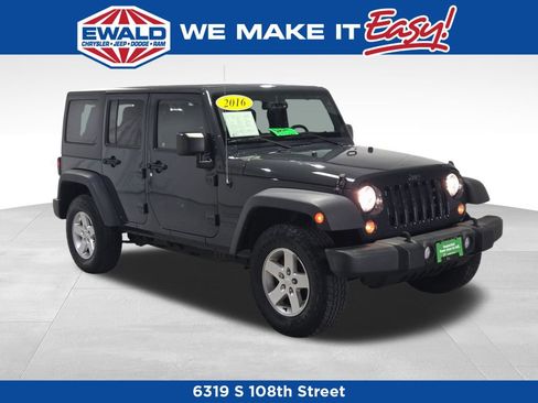 Certified 2016 Jeep Wrangler Unlimited Sport w/ Quick Order Package 24S AWD/4WD image 1