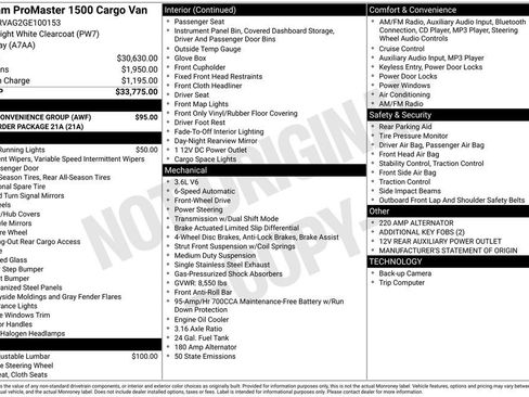 Used 2016 RAM ProMaster 1500 w/ Cargo Convenience Group image 6