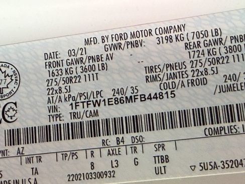 Used 2021 Ford F150 Limited AWD/4WD image 54