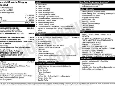 Used 2023 Chevrolet Corvette Stingray Preferred Conv w/ Z51 Performance Package RWD image 4