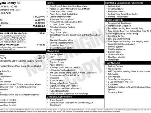 Used 2025 Toyota Camry SE w/ Multimedia Upgrade Package FWD image 5