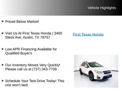 Used 2016 Subaru Crosstrek 2.0i Premium w/ Moonroof Package AWD/4WD image 10