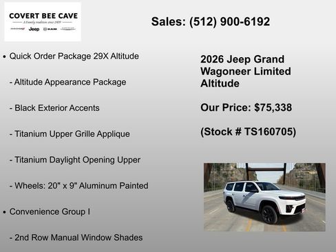 New 2026 Jeep Grand Wagoneer Limited w/ Convenience Group I AWD/4WD image 6