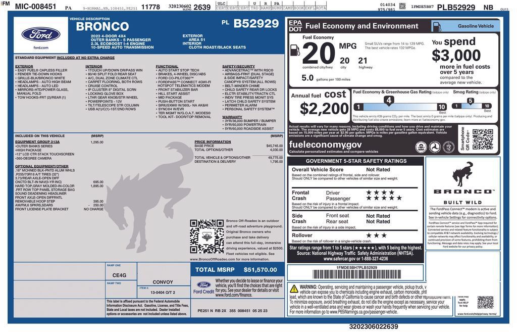 Used 2023 Ford Bronco Outer Banks AWD/4WD image 47